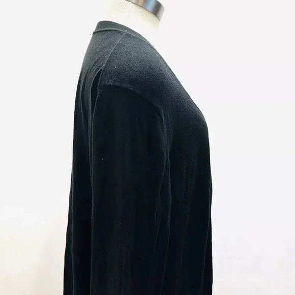 Target Women Long Sleeve Button Down V-Neck Black Cardigan Sweater Size Medium - Picture 4 of 12